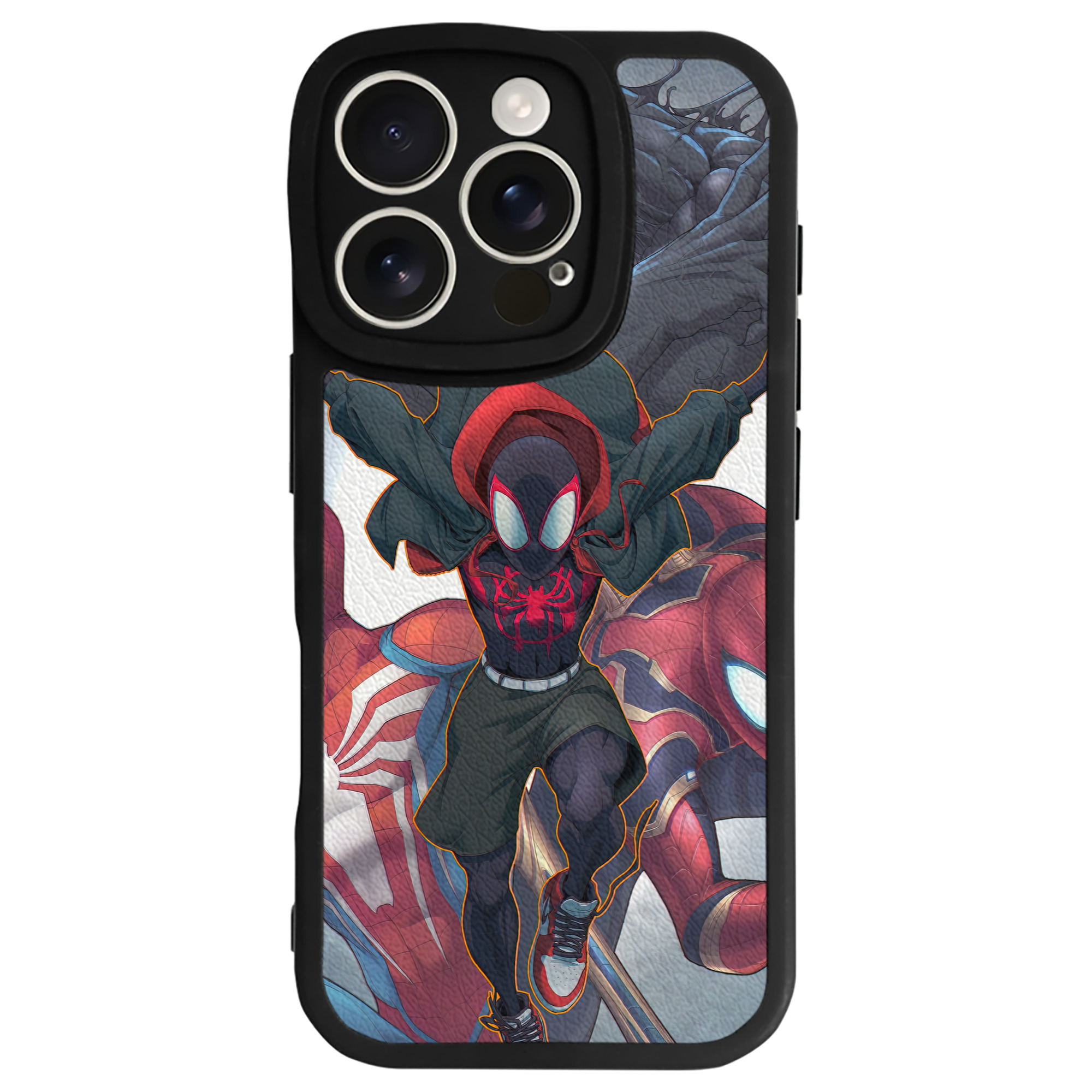 （画像用） Spider Man スパイダーマン 【iPhone 16シリーズ対応】シリコンスマホケース（レザー調） 材質：シリコン